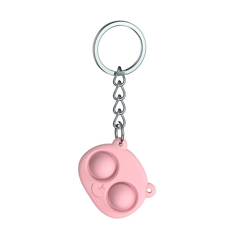 1 stücke Nette Bär Silikon Einfache Grübchen Zappeln Spielzeug freundlicher betonen Linderung Sensorischen Spielzeug Erwachsene Dekompression kippen Keychain Art: Rosa