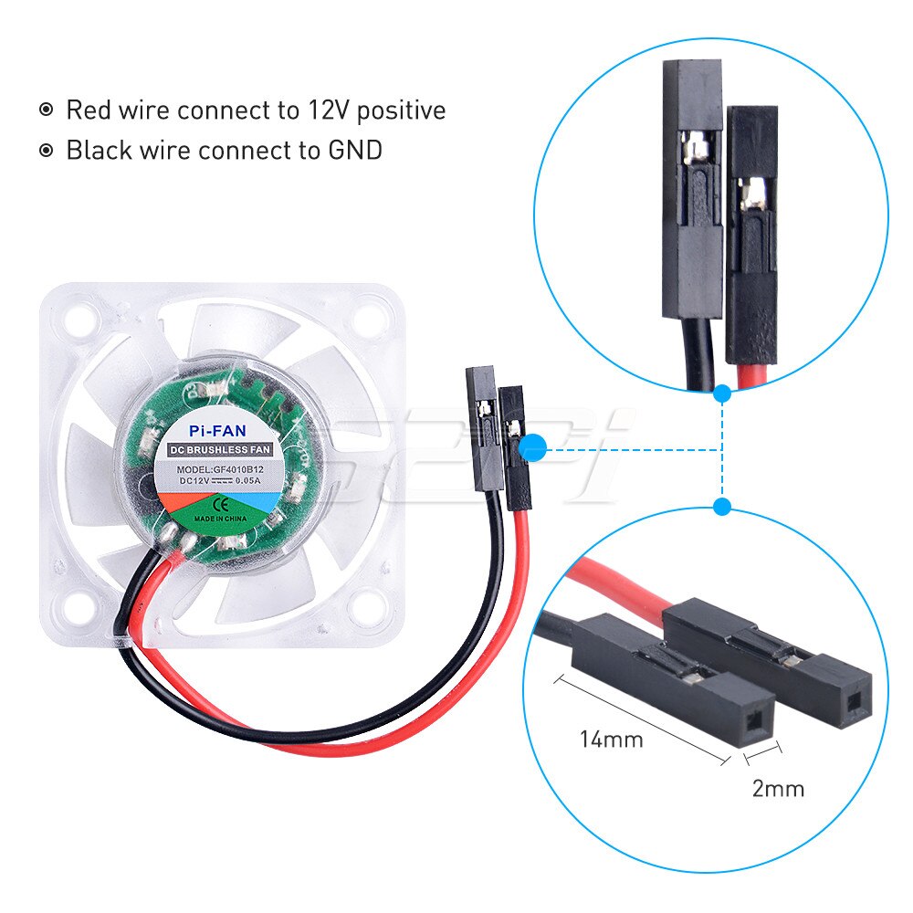 Ventilador de refrigeración sin escobillas 52Pi, luz LED azul y RGB, cc 12V, 4010 PC, enfriador para Prienters 3D o enrutador, disipación del calor, 2/4 Uds.