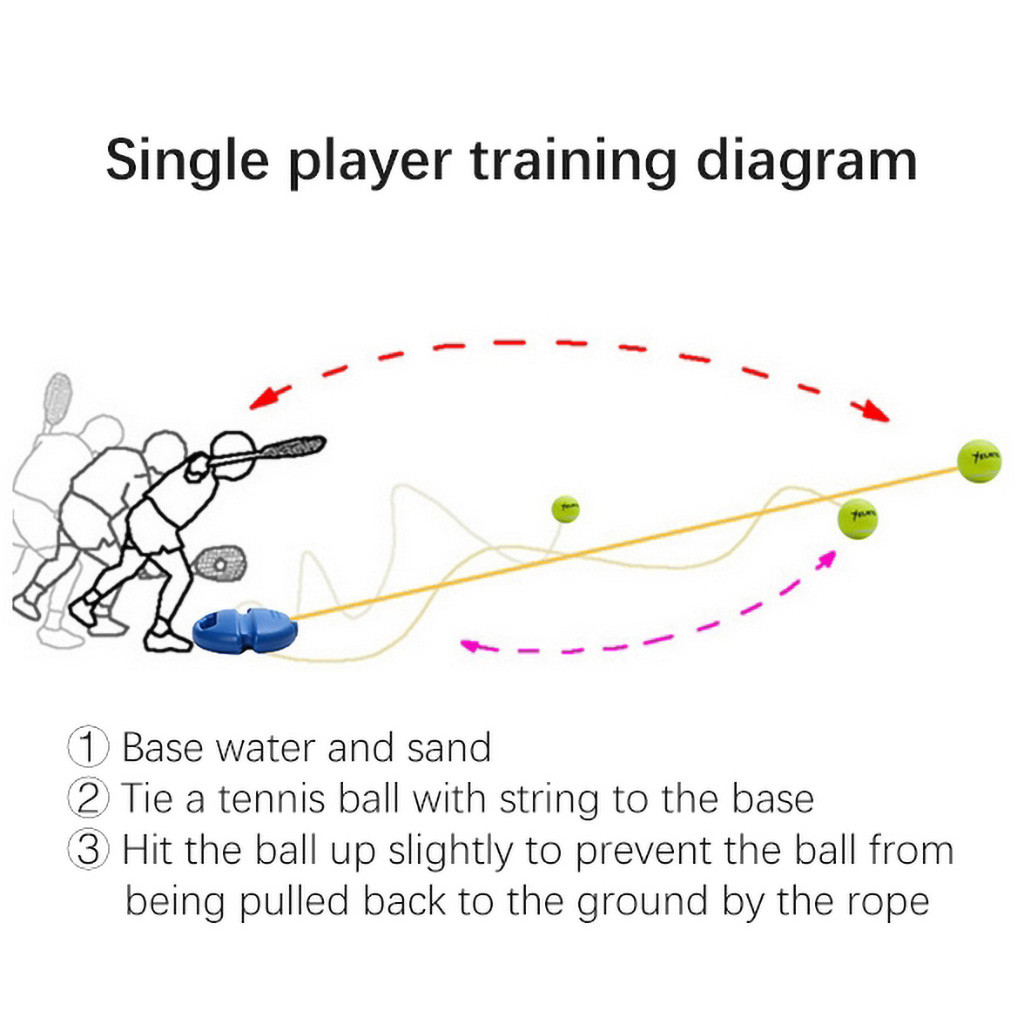 1 Set Tennis Trainer Tennis Base + Training Bal Met Touw Duurzaam Te Gebruiken Trainer Plint Sparring Apparaat Tool # D