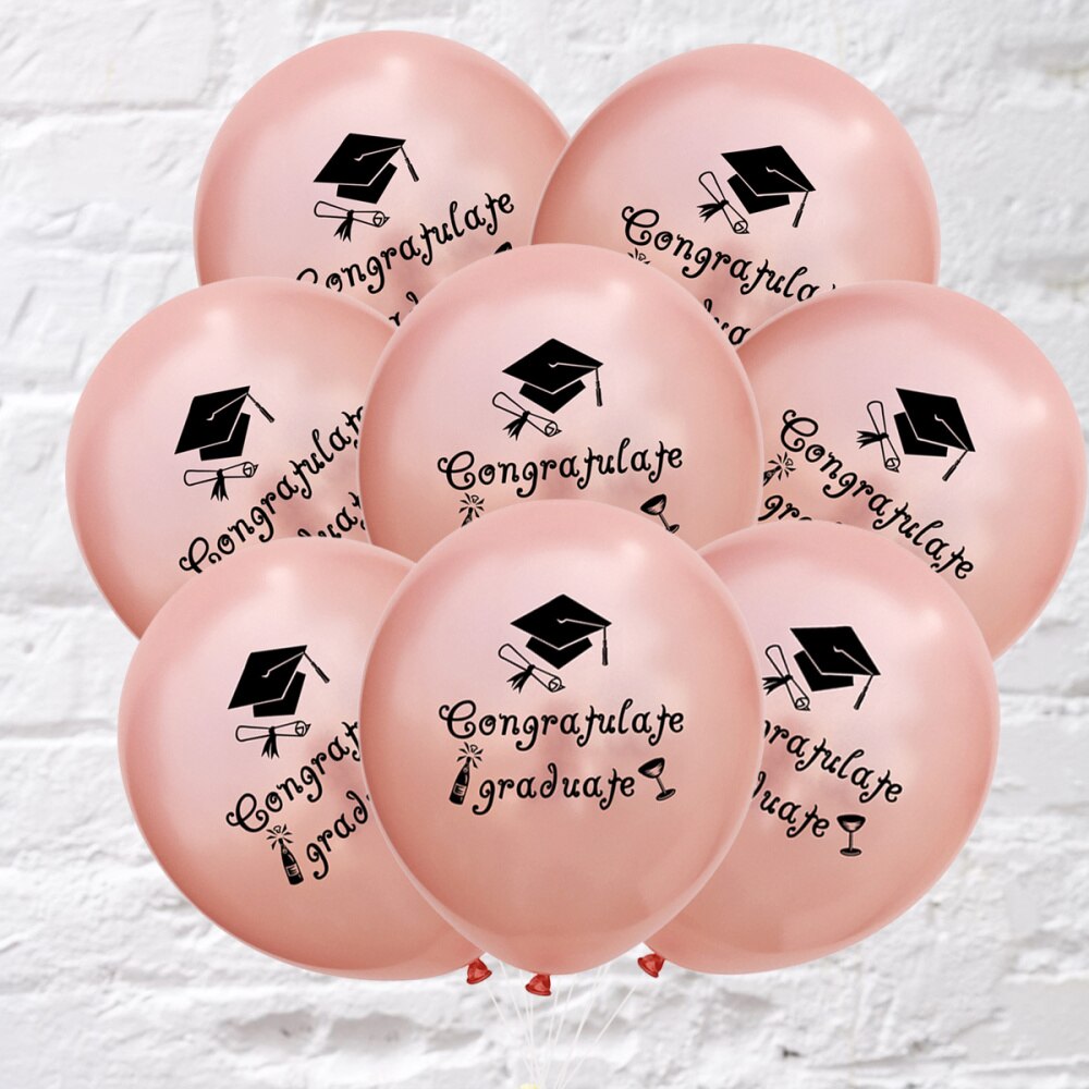20 Pcs Latex Balloons Latex Inflatable Congratulate Graduate Letter Baloon Decoration Ball for Graduation Party