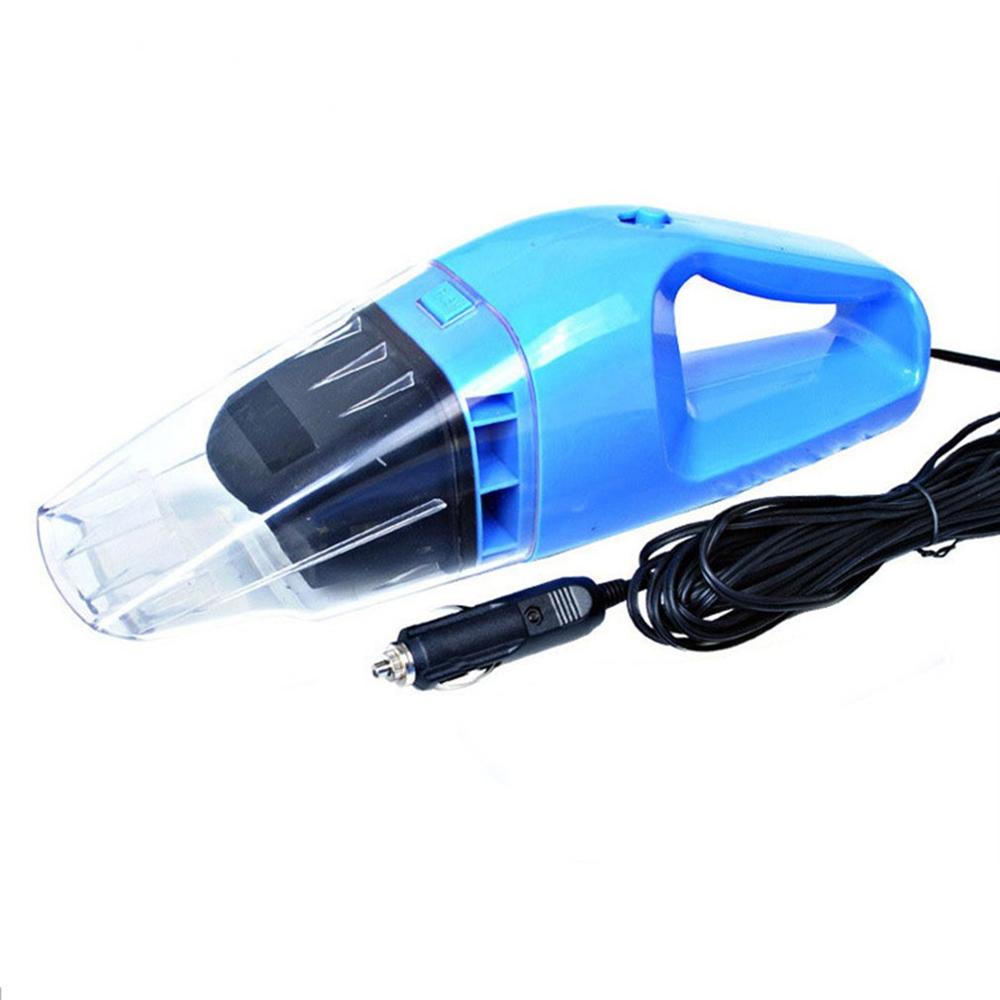 Mini Home Car Dual Purpose Portable 12V Vacuum Cleaner ABS Plastic Pp Bakelite Lighter Built-In Insurance Tube: Blue