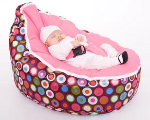 Pouf discojelly baby à pois roses