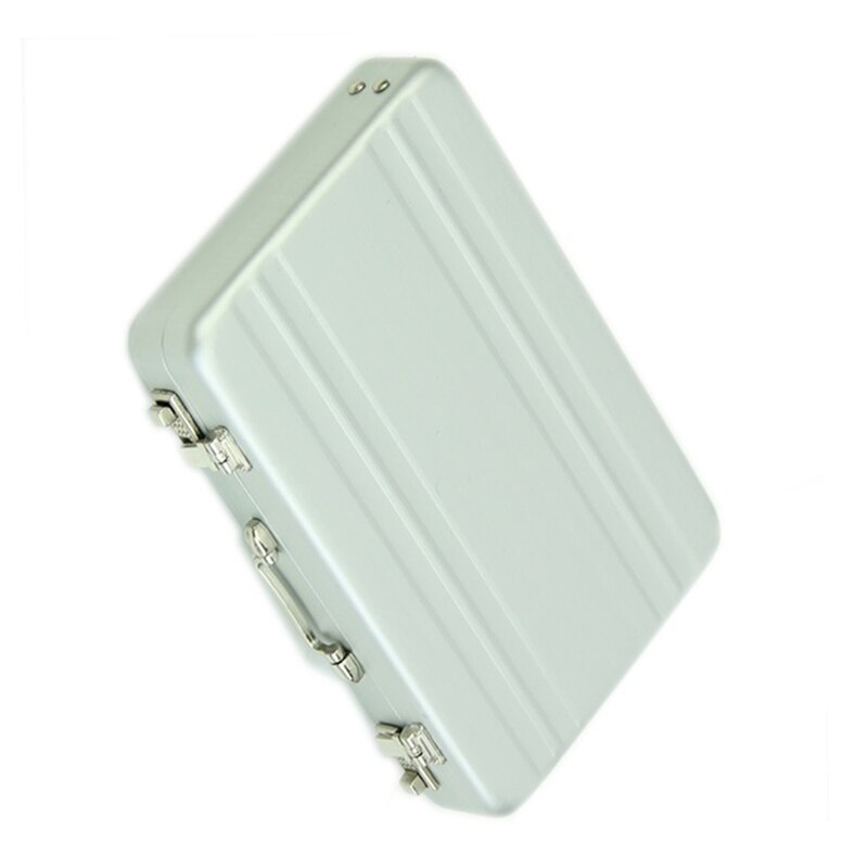 Aluminium Wachtwoord Box Card Case Mini Koffer Wachtwoord Aktetas Zilver