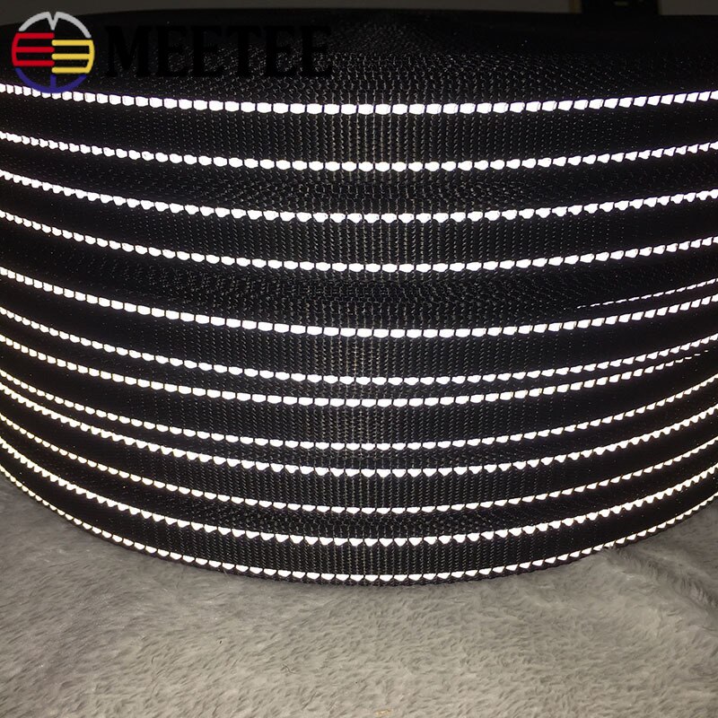 Cinta de nailon reflectante para Collar de Mascota, cinta negra de 5M, 15-38mm, 1,8mm de grosor, accesorios para bolsos DIY
