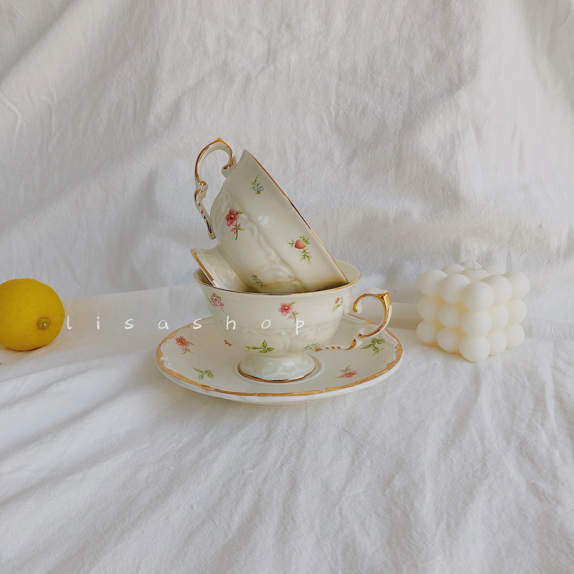 White French Style Ceramic Coffee Cup and Saucer Set Small Funny Vintage Reuseable Coffee Cup Filizanki Do Kawy Mug BD50CS