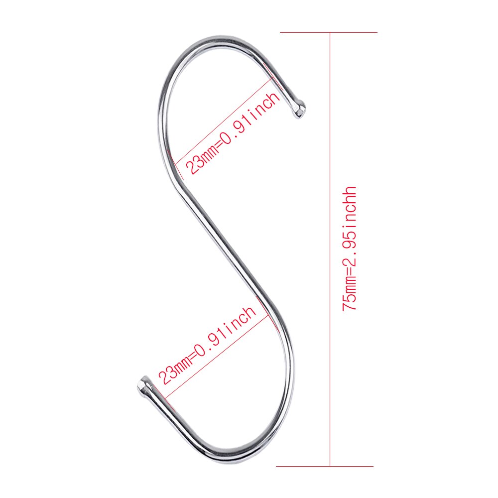 Gancho en forma de S de acero inoxidable para cocina y baño, ganchos de almacenamiento colgante con sombreado en S, gancho de almacenamiento para el hogar, soporte para estante de alta resistencia