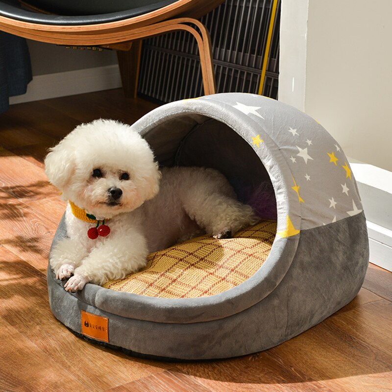 Hondenmanden voor kleine honden, honden- en kattenmand, uitneembaar hondenhok, warm hondennest, hondenhokkussen, kattenhuis, kattenhuis, huisdierproducten