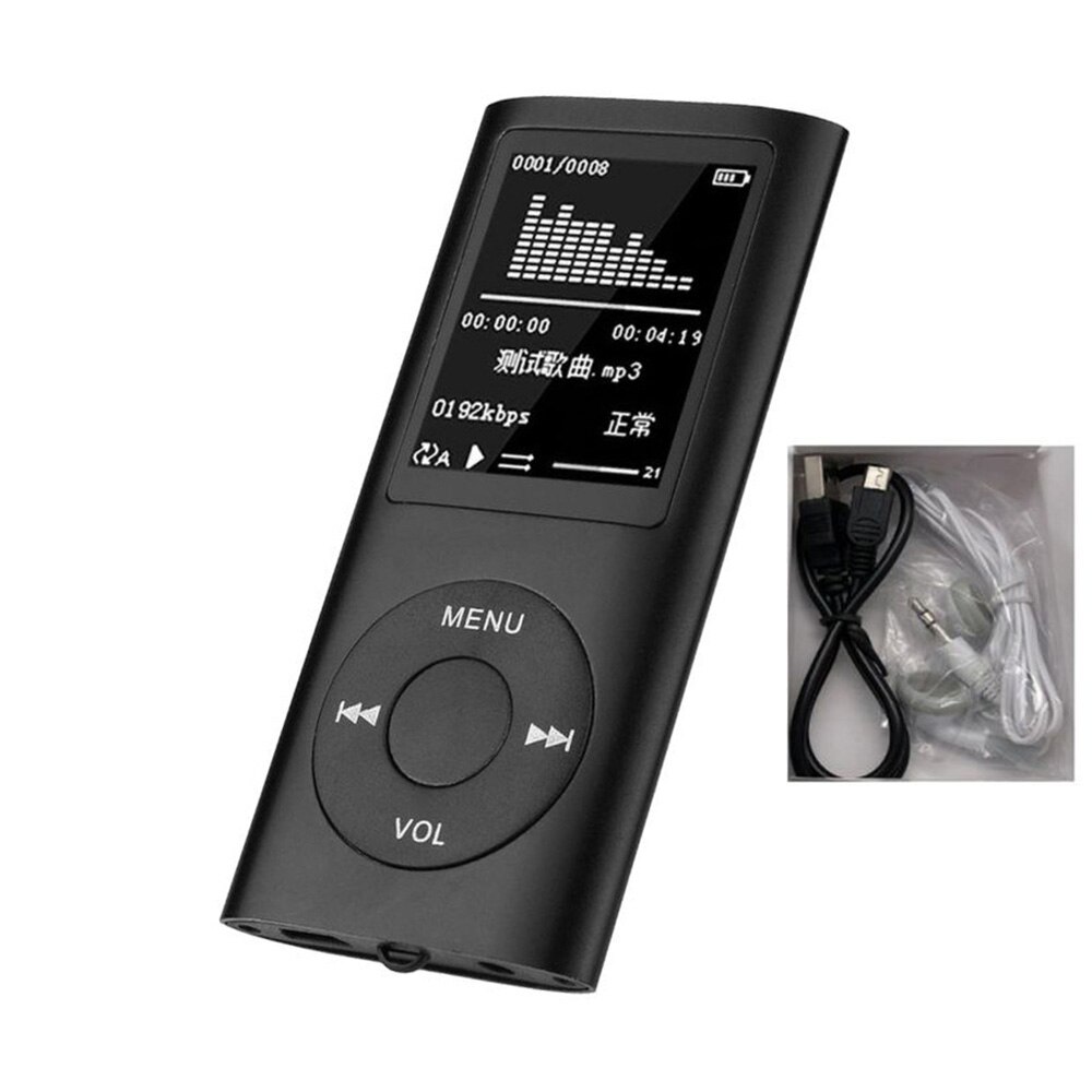 MP3 Player - HIFI Digital LCD Screen - Voice Recorder FM Radio - Metal Casing - No External Memory: Black