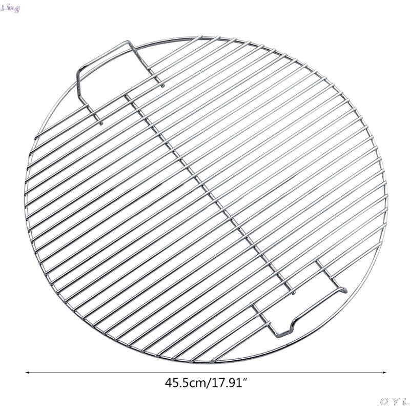 Rund nonstick varmebestandighed rustfrit stål grill mesh grill gitter net køkken madlavning udendørs camping værktøj
