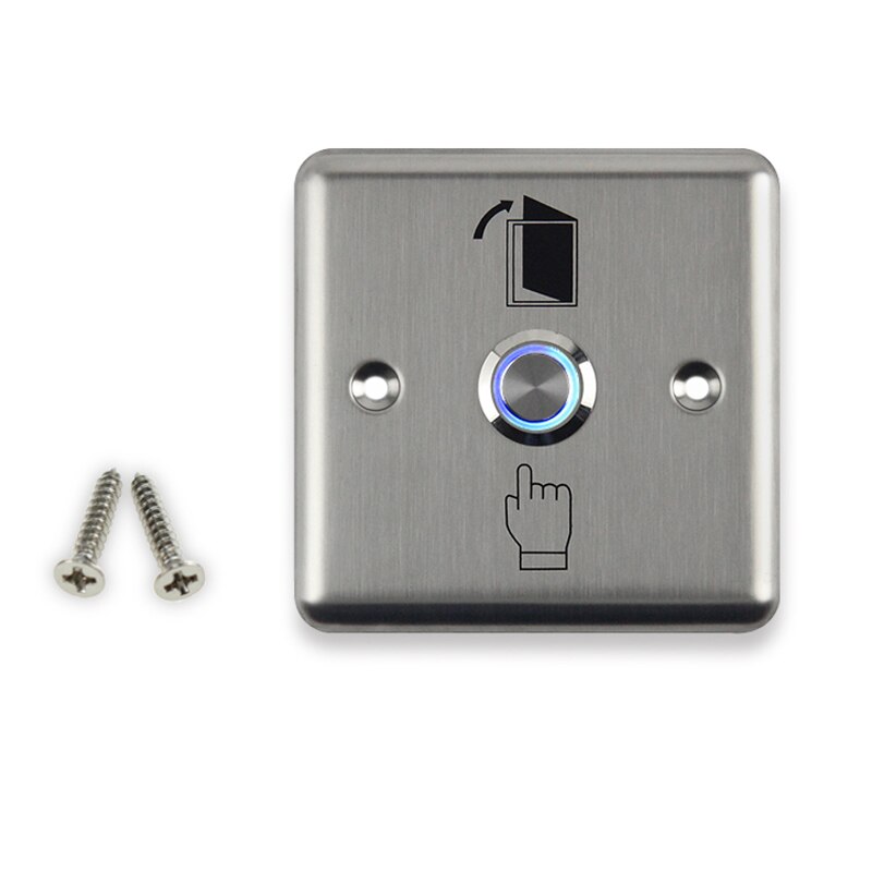 Metalen Roestvrij Schakelaar deur exit push te open Home Release Knop met LED Licht Voor Toegangscontrole Lock Systeem NO/COM: LG2 with LED light