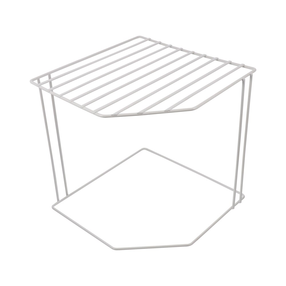 1pc 3 Tier Bathroom Storage Open Shelf Unit Free-Standing Metal Corner Rack