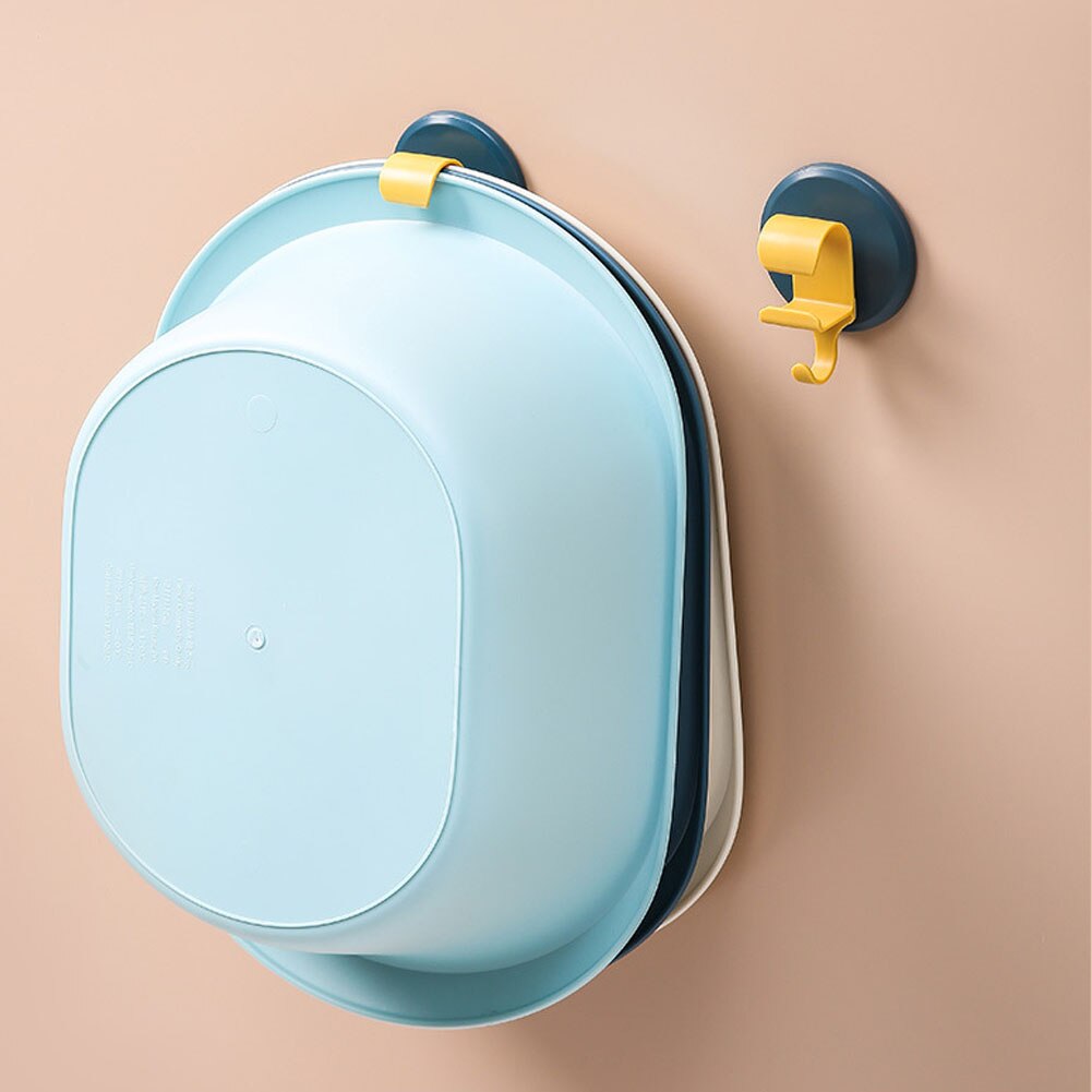 Blue Basin Hook Wall Mount Robe Hook Washbasin Hanger For Baby Bathtub Bathroom Basin Rack Kitchen Lid Hook Coat Hook 2 Hooks