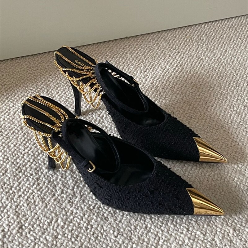 Décoration en chaîne à talons hauts pour femme, printemps 2022