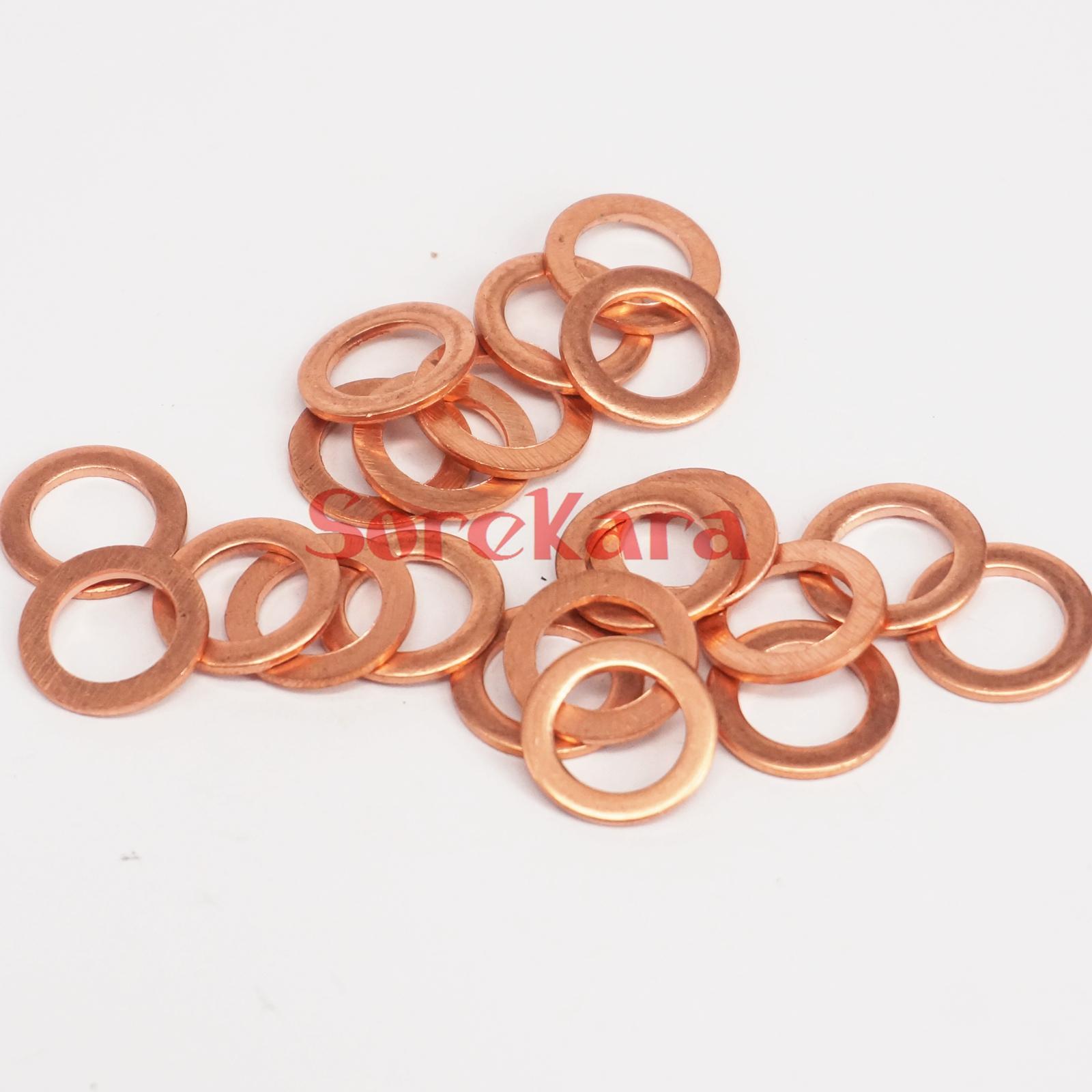  of 50- pack innerdiameter 8/10/12/13/14mm koppar platt packning tätningsring bricka distans för båt