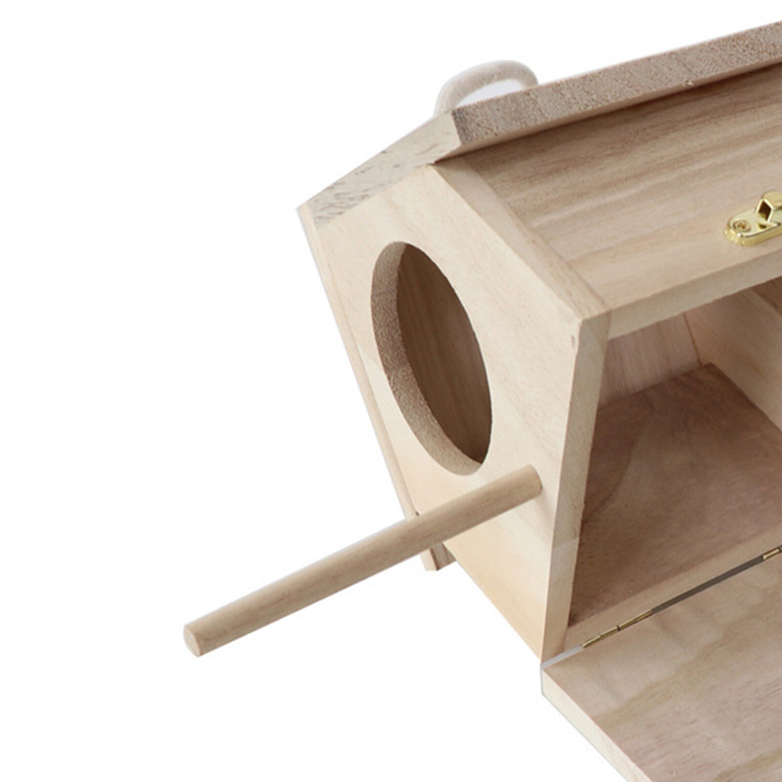 Unfinished Wooden Birdhouse Outdoor Garden Hanging Bird Cage for Patio Decor