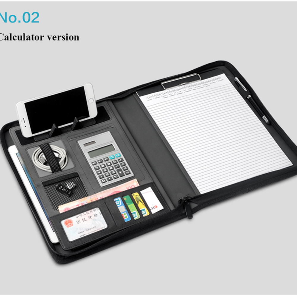 A4 multi-function file leather sales manager folder