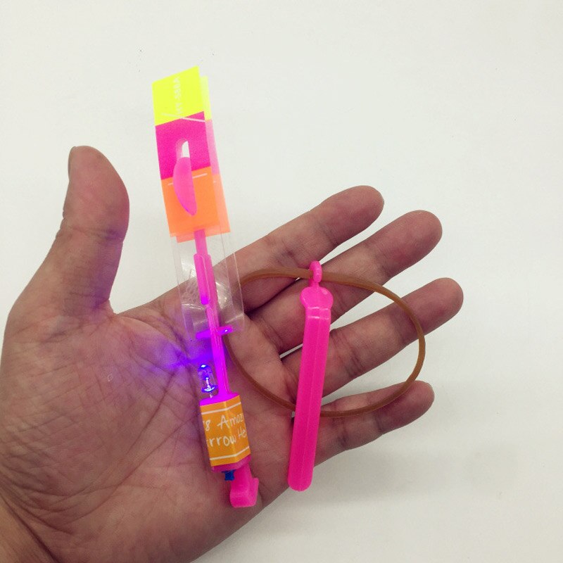 3 teile/los Bambus Libelle mit licht Schießen Rakete Fliegen fallschirm Sky UFO Outdoor nacht spiel spielzeug für kid kinder