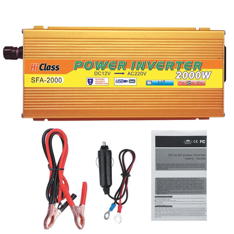 Omvormer 12v 24v 48v 60v gemodificeerde sinusomvormer 1000w/2000w/3000w omvormer  dc12v naar  ac220v zonne-auto spanningsomvormer