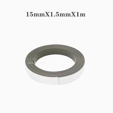 1M DIY stärker flexibler Magnetstreifen, selbstklebendes Magnetband, Gummi-Magnetband, weiches Streifenband, stärker Rückenkleber, 39,37 Zoll: 5m / Silber
