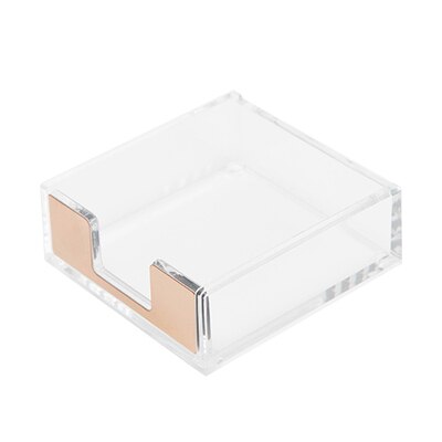 Clear Memo Pad Box Multifunction Message Pad Notice Storage Box Card Office Stationary Holder Makeup Cosmetic Box: Gold