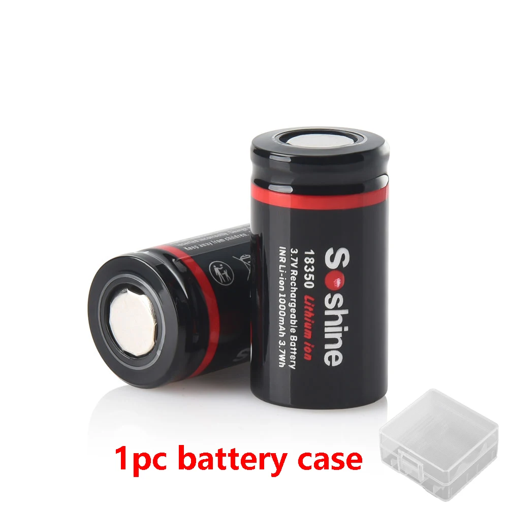 Soshine Li-Ion 18350 Akku 3,7 V 1000 mAh wiederaufladbarer Lithium-Akku 1000 mAh Akkus für Kamera-LED-Taschenlampen Türklingeln: Gold