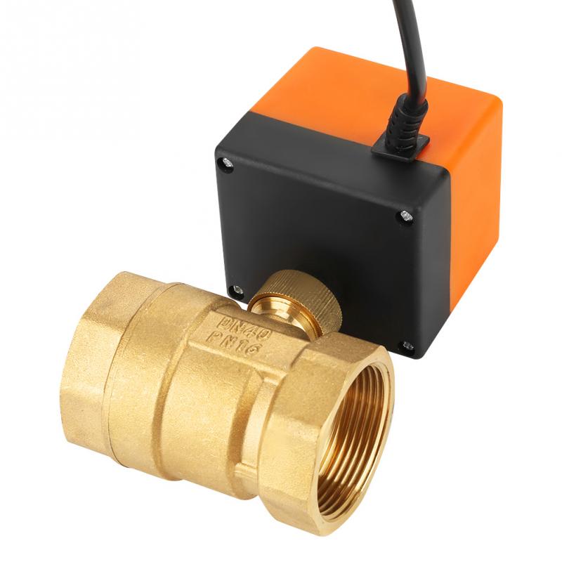Ac 220v kugleventil 2- vejs 3- leder messing motoriseret kugleventil elektrisk ventil  dn40 g1-1/2in ventil solenoide vandventil