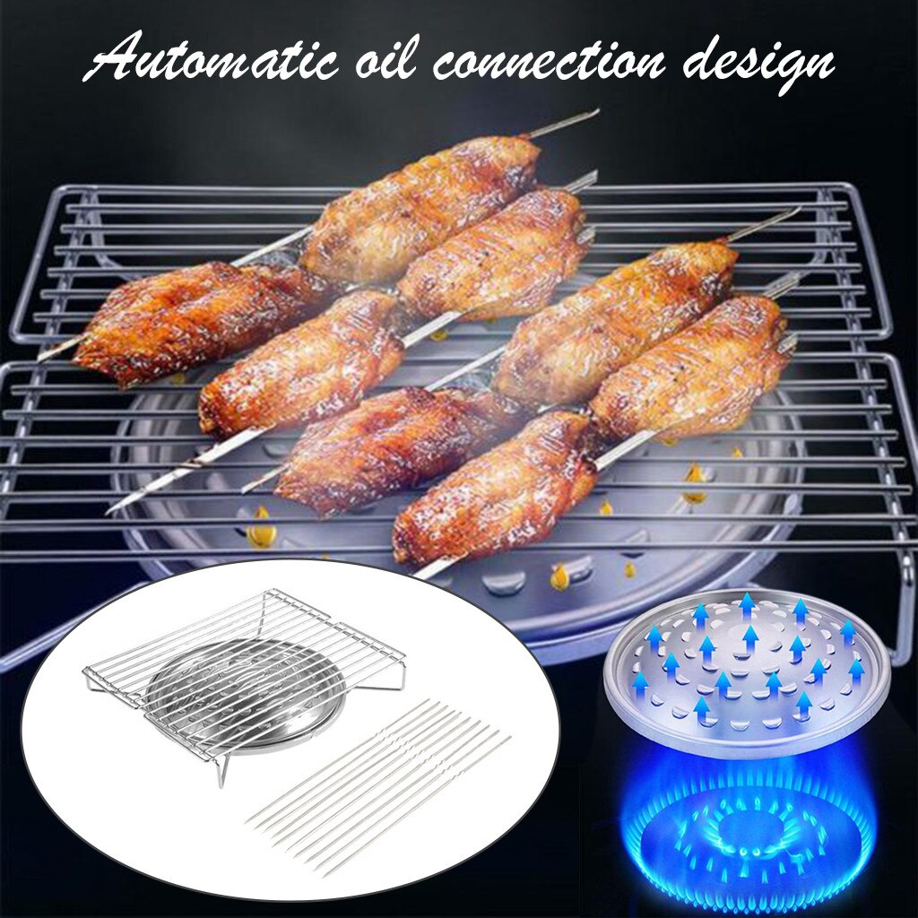 BBQ Grill DIY Portable Camping Barbecue Cooker +10Pcs Stainless Steel Barbecue Sign Outdoor Cooking Stove Portable Stove Grill
