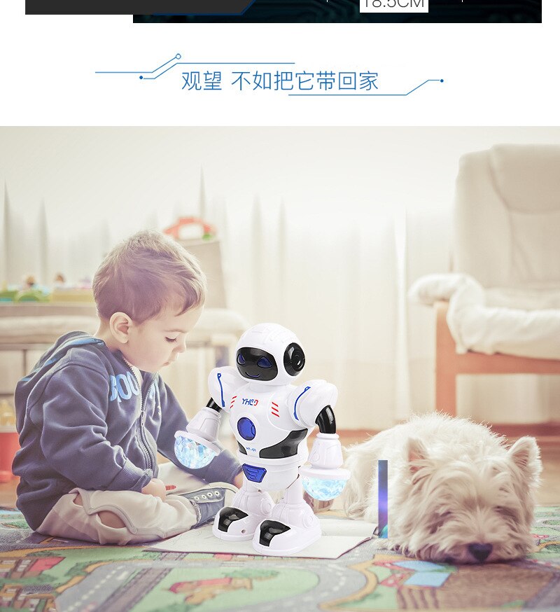 Langlish Language LED Light Dance Robot Boy's Birthday Arms Swinging Cool Lights Singing Dancing Lights Robot