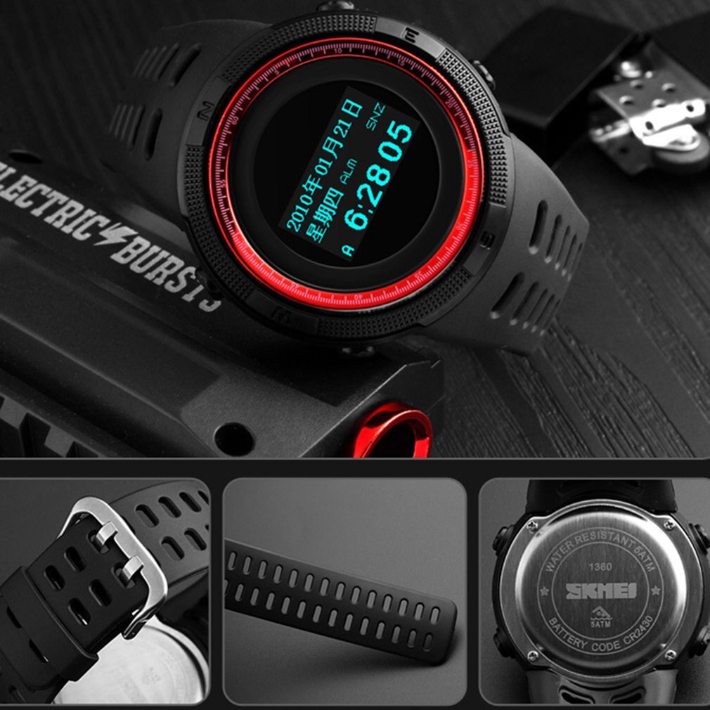 Multifunctional Men's Watch Compass Outdoor Sports Waterproof Electronic Watch