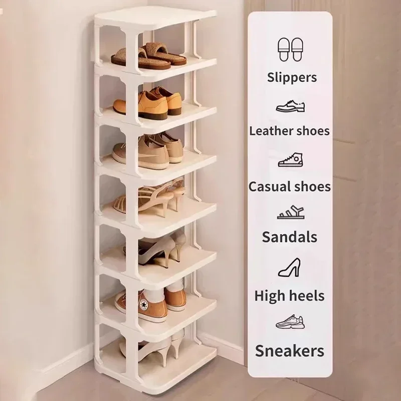 Zapatero de plástico multicapa, estantes de zapatos desmontables para el hogar, organizador de zapatos de gran capacidad, organizador de desorden para sala de estar