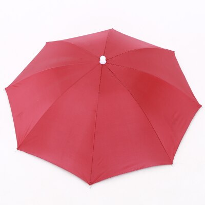 YADA Headwear Kappe Kopf Hüte Tragbare Kopf Regenschirm Hütte Angeln Kappen Punkt Spitze Regenschirm Sport Kappe Handarbeit draussen Regenschirm YD153: rot