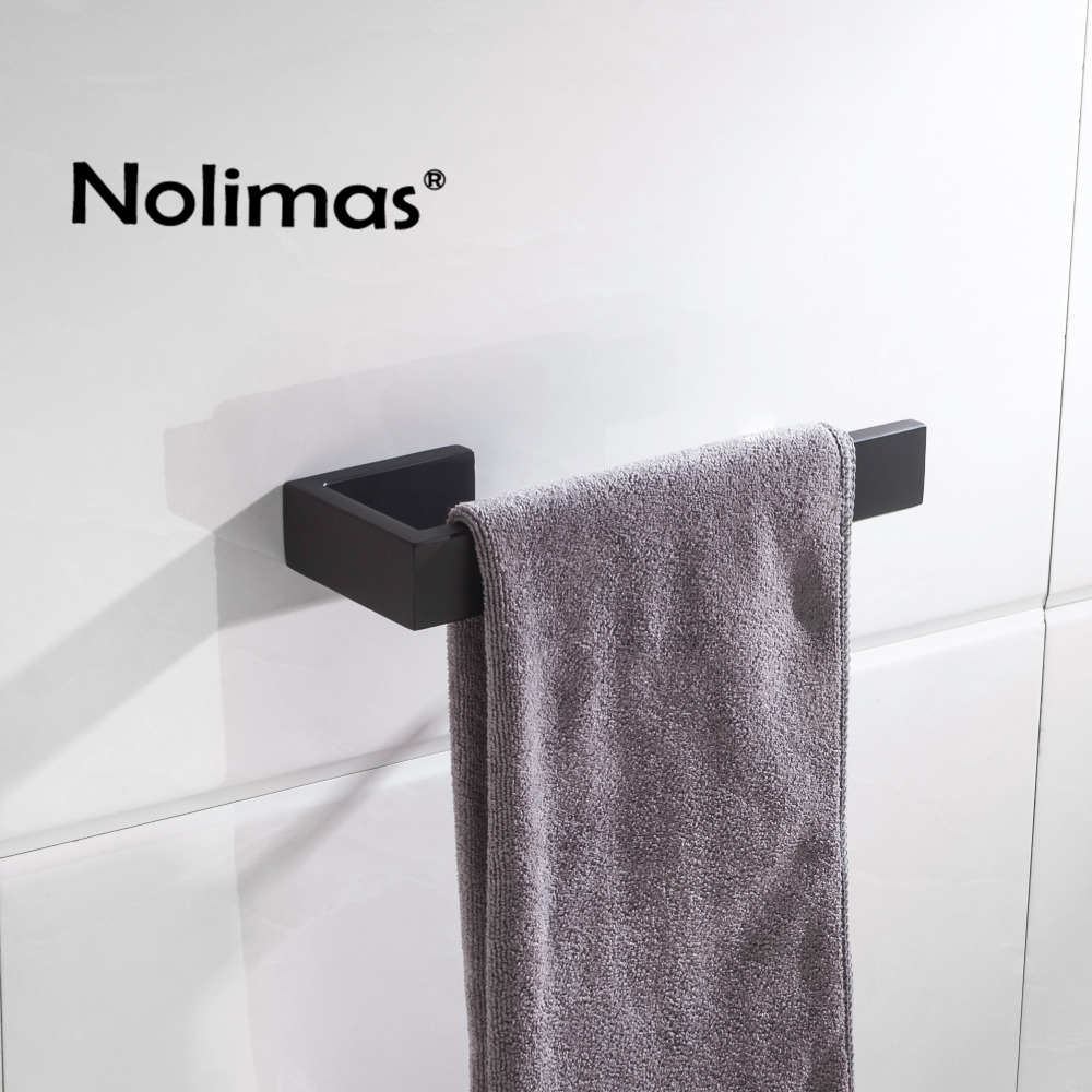 Matte Black SUS 304 Stainless Steel Bathroom Hardware Set Robe Hook Towel Bar Toilet Paper Holder Bathroom Accessories: Towel Ring