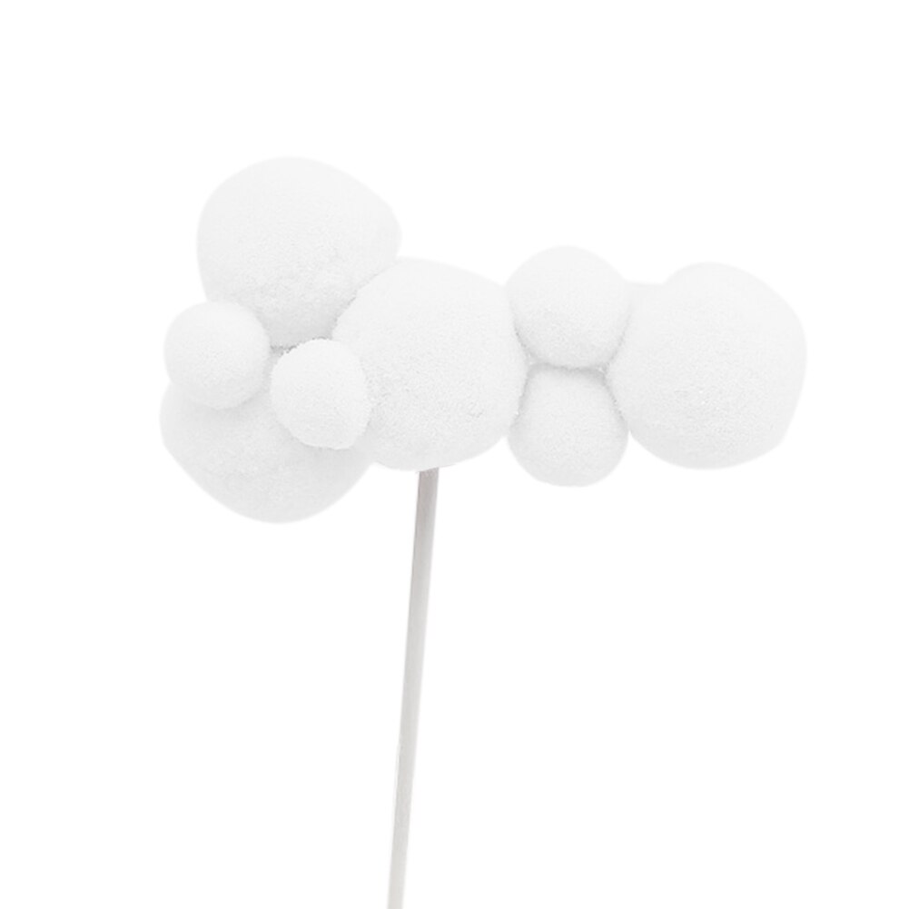 Vit rosa blå mjuk pompom moln tårta topper dusch födelsedag gör det själv tårta dekoration kort festival festtillbehör: Vit lång