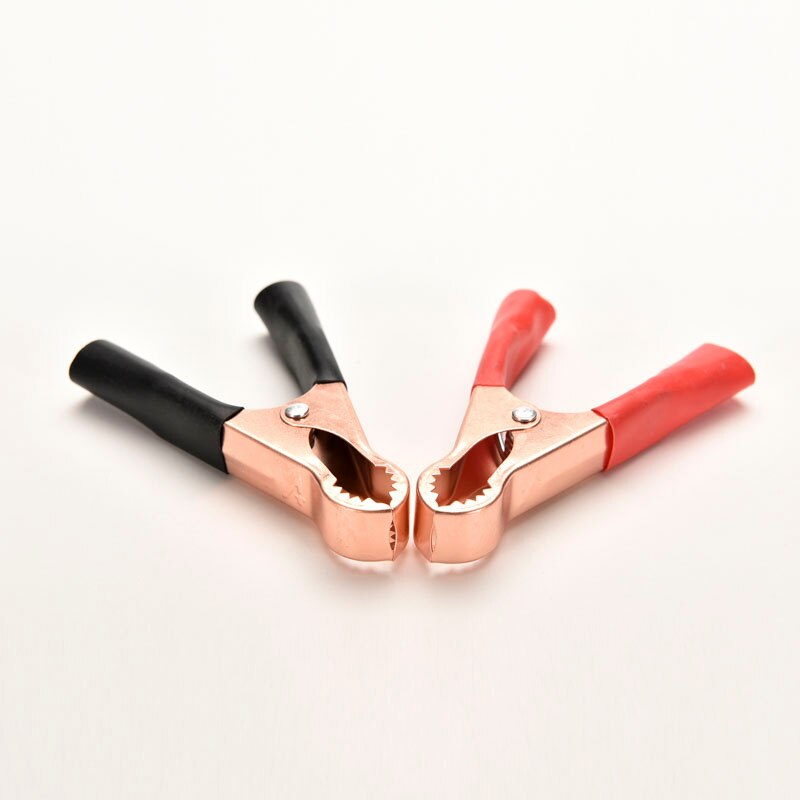 2Pcs 50A Rood + Zwart 80Mm Auto Alligator Clips Accuklemmen Crocodile Clip