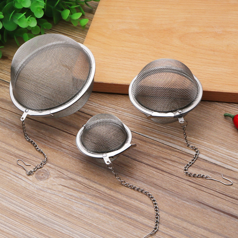 1pc rustfritt stål te infusjoner sfære låsynge spicetea ball sil sil infuser te filter siler kjøkken te tilbehør