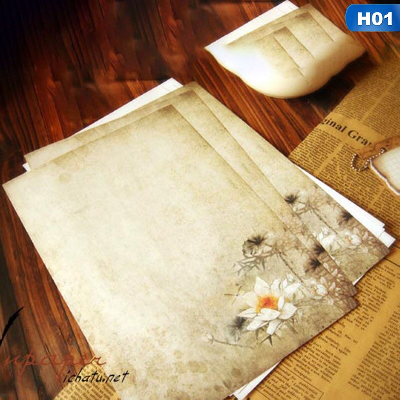 38 PiècesL'ensemble De Papeterie Vintage Papier, Avec 9 Enveloppes De