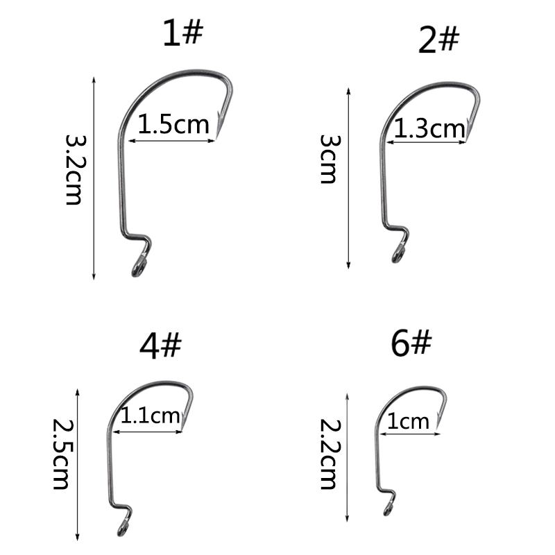 10 sztuk/partia połowów miękkie Robak haki wysoki węgiel stal szeroki Super Zamek haczyki rybackie przynęty Softjerk haki 6 #-4/0 # wędkarskiego