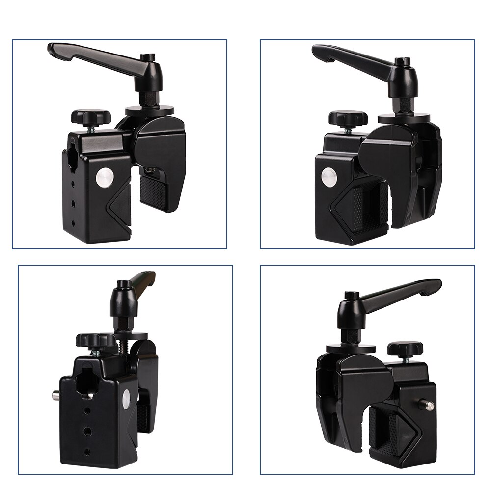 Duży mocny zacisk Super Clamp Studio wielofunkcyjny mocny klip z 1/4 "i 3/8" otwór na śrubę do fotografia fotografia studio światła parasol