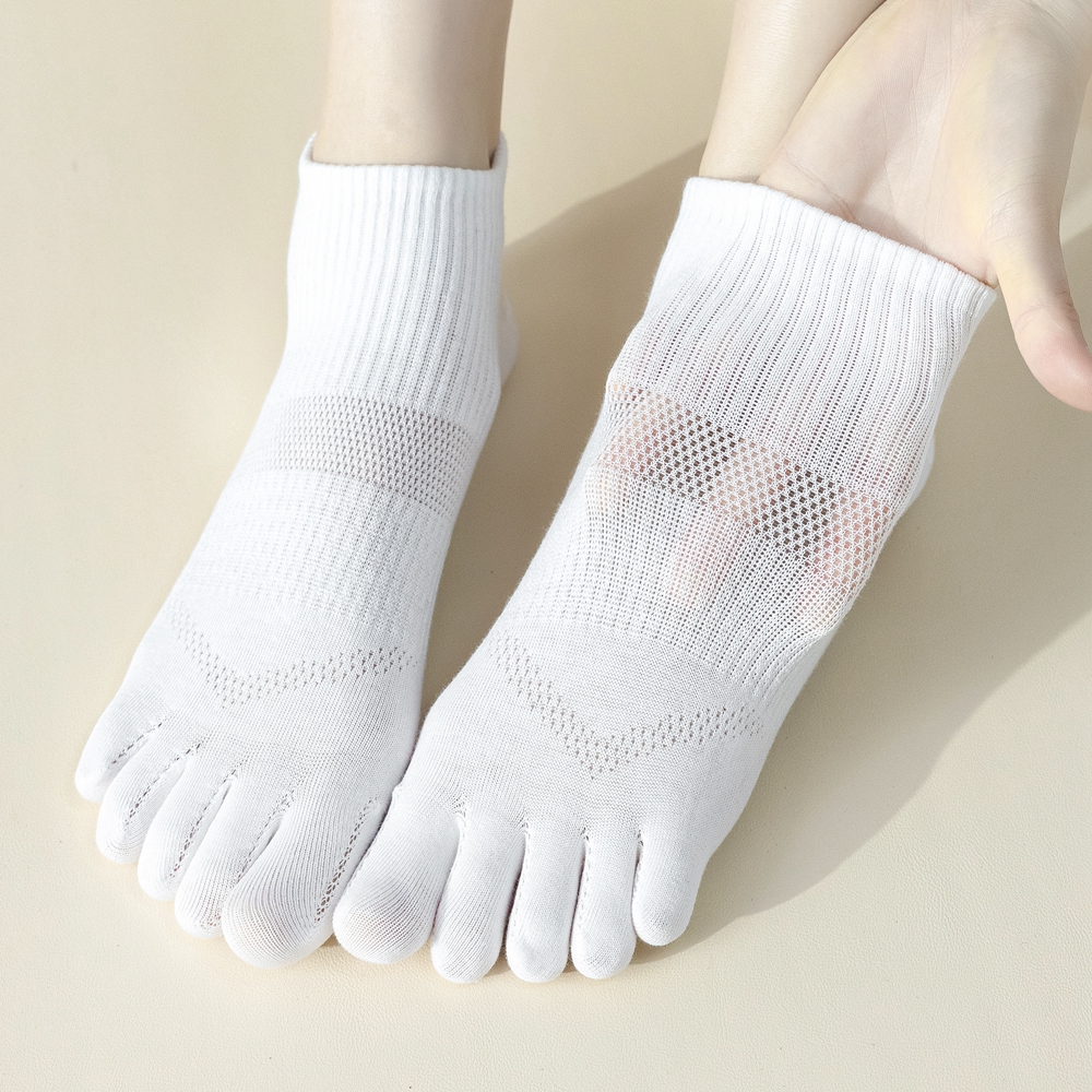 5 Paar Katoenen Teensokken Dames - Lage Sokken met Losse Tenen - Anti-slip Mesh Zomersokken