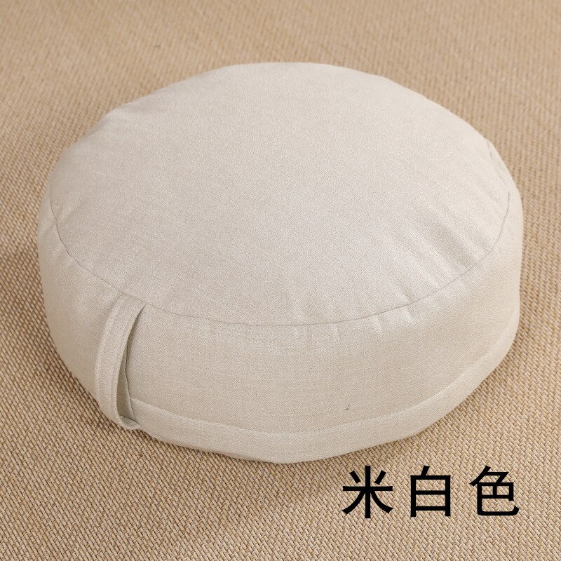 Coussin de siège rond Tatami lavable , épais, Futon, pour Table à thé, balcon, salon, baie vitrée: beige 40x40x14cm