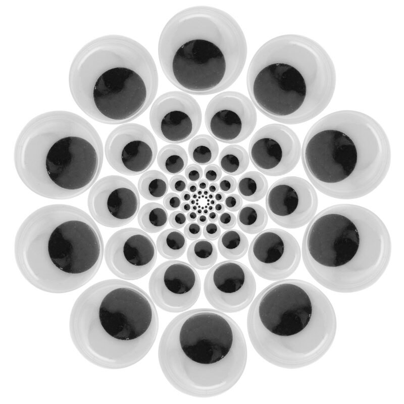 Paquete de 1 paquete (100 unidades) de 6-20mm, manualidades para Scrapbooking, con Wiggly, temblorosos ojos saltones, autoadhesivas, mixtas, novedad