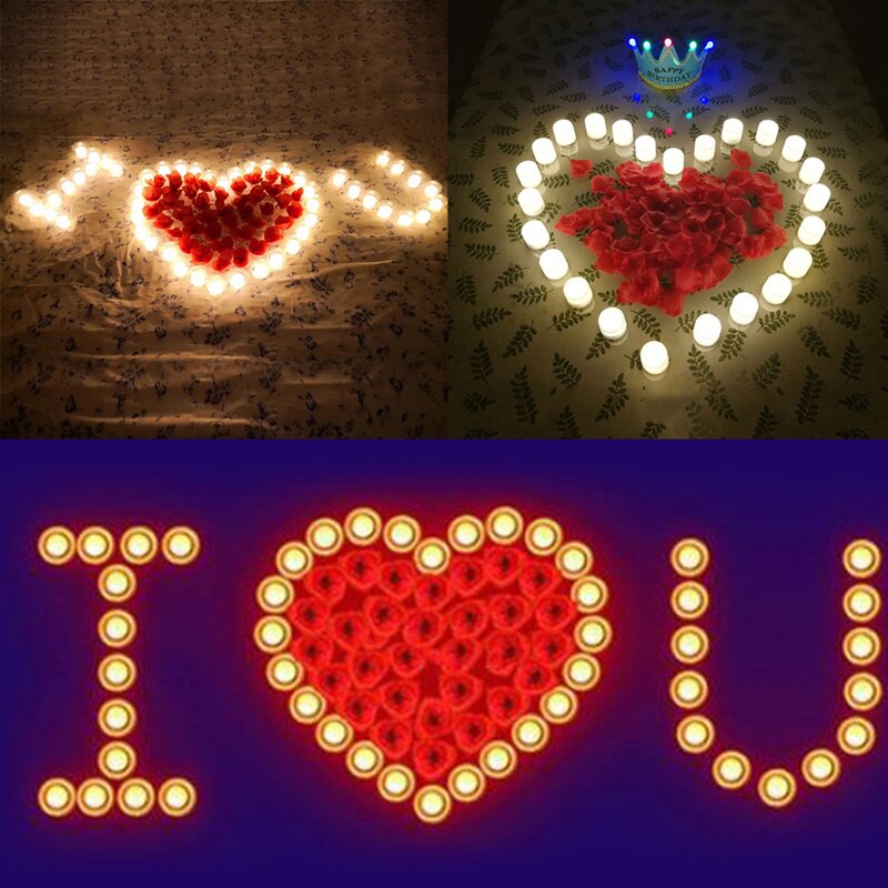 1pcs Flameless Amber Candles Electronic Led Candle Light / Yellow Led Tea Lights / Romantic Home Love Decoration Candle Wax