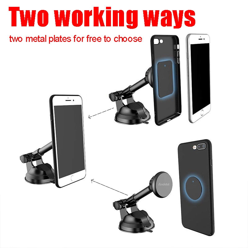 Universele Magnetische Telefoon Houder Voor Iphone X/8//7/Plus Samsung Auto Telefoon Houder Voor Auto Voorruit dashboard Mount Met Cradle
