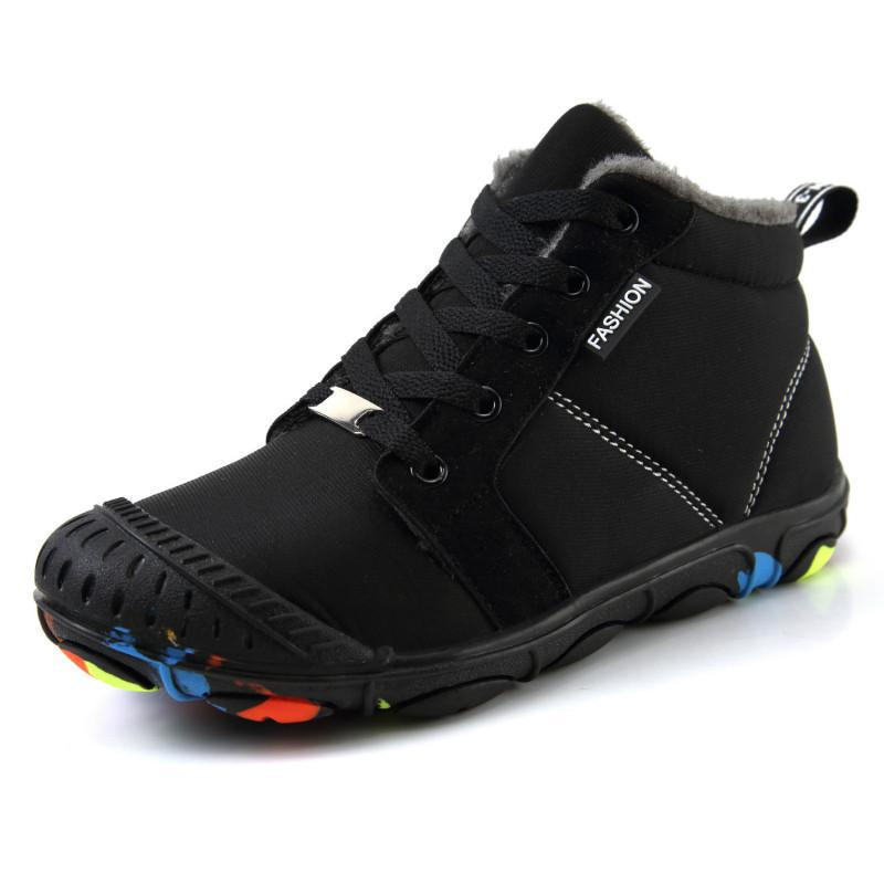 Bottes d'hiver pour enfants garçons | Chaussures chaudes en caoutchouc, antidérapantes, chaussures cheville en tissu imperméable en peluche pour enfants,