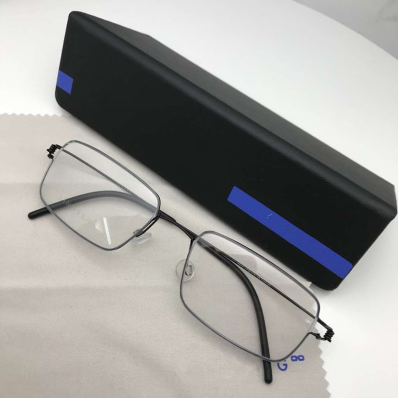 Denmark Titanium Rim Square Glasses Frame Eyewear No Screw Handmade Myopia Optical Eyeglasses Frames