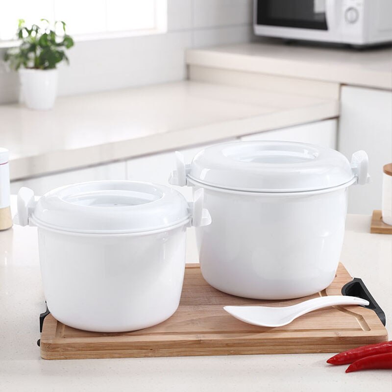 Microwave oven special utensils steaming rice cooker household thickening heating cooking rice box plastic pot with lid