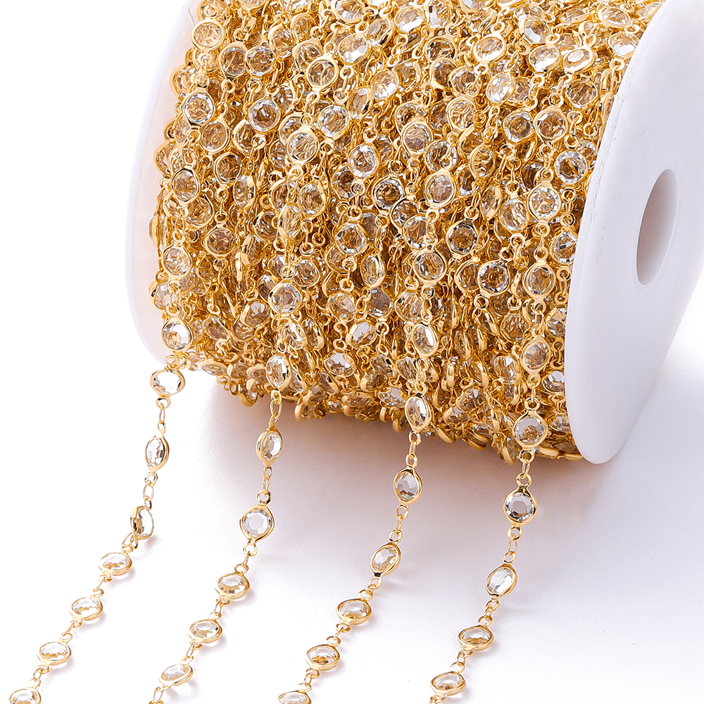 1M Kristall Zirkon Stein Kette Bunte Glas Perlen Ketten Für DIY Halskette Armband Schmuck Machen Liefert Erkenntnisse