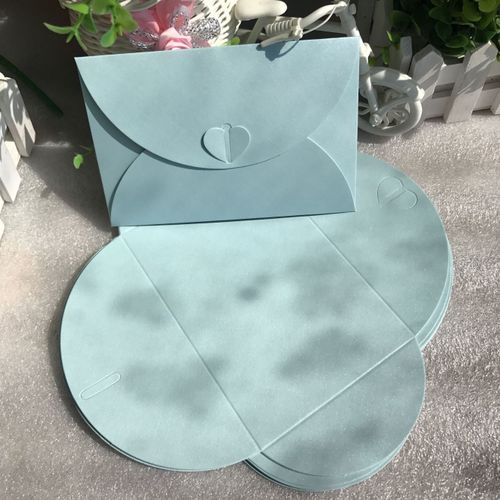 Sobre de papel romántico Vintage con forma de corazón Retro, para invitación de boda/tarjeta, papelería, 17,5x11cm, 50 unidades por lote: Blanco