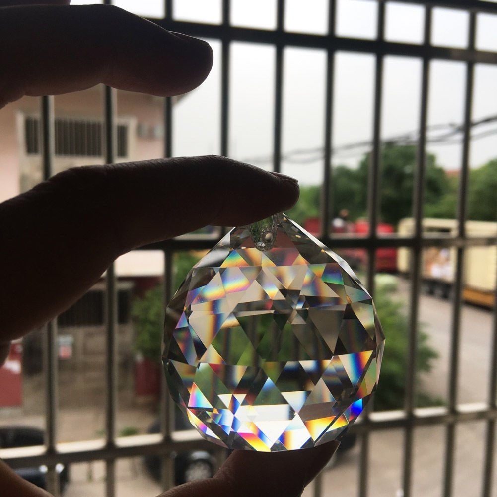 50 Mm Feng Shui Opknoping Crystal Ball Bol Prism Rainbow Suncatcher Hanger Diy