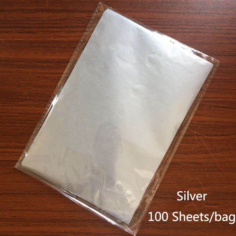 100 arkuszy/worek A5 papiery do pakowania Retro kolorowy nadruk bibułka zakładka pakowanie prezentów papiery kwiatowy prezent opakowanie DIY: Silver